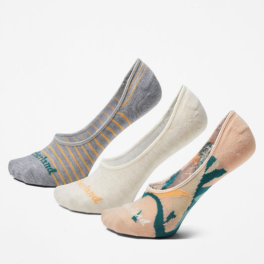 Womens 3-Pack Tropics No-show Socks for Women in Pink - Timberland