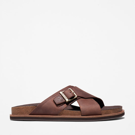 Mens Amalfi Vibes Cross Slide Sandal for Men in Brown - Timberland