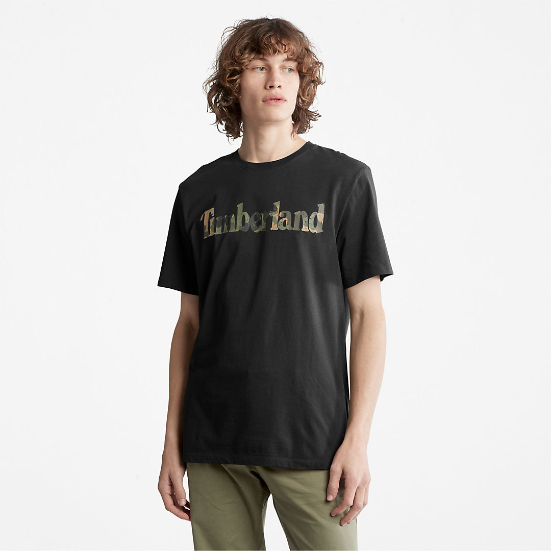 Mens Camo-Logo T-Shirt for Men in Black - Timberland