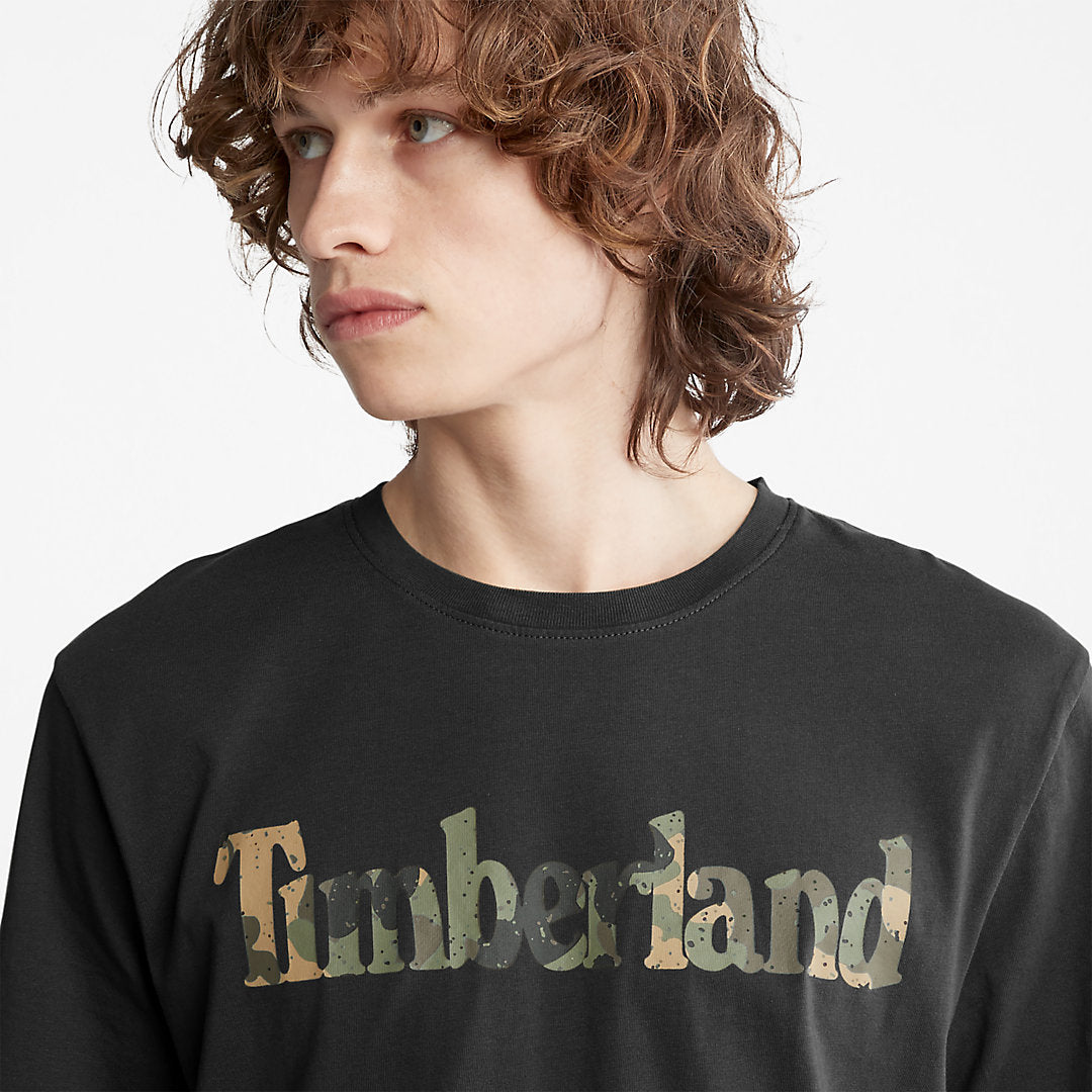 Mens Camo-Logo T-Shirt for Men in Black - Timberland