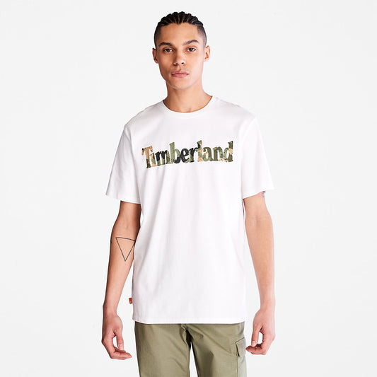 Mens Camo-Logo T-Shirt for Men in White - Timberland