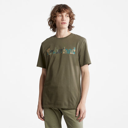 Mens Camo-Logo T-Shirt for Men in Dark Green - Timberland