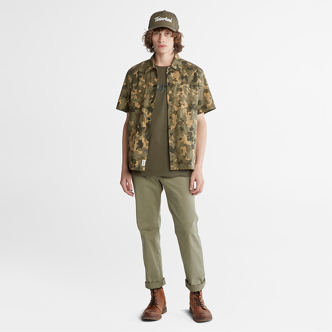 Mens Camo-Logo T-Shirt for Men in Dark Green - Timberland
