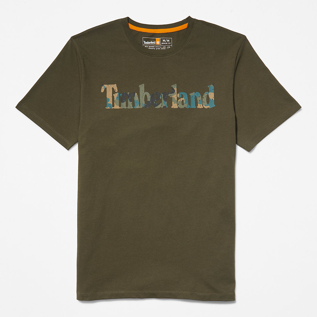 Mens Camo-Logo T-Shirt for Men in Dark Green - Timberland