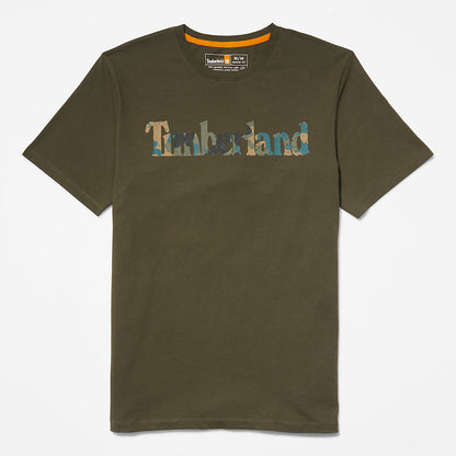 Mens Camo-Logo T-Shirt for Men in Dark Green - Timberland