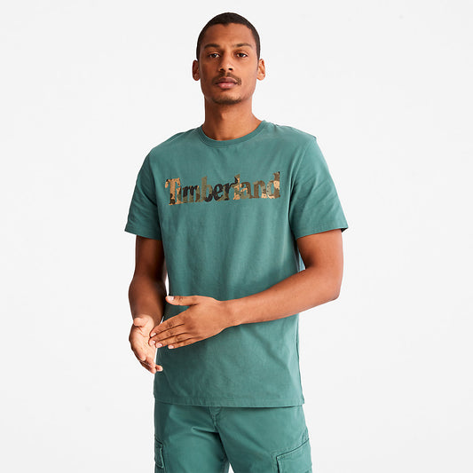 Mens Camo-Logo T-Shirt for Men in Green - Timberland