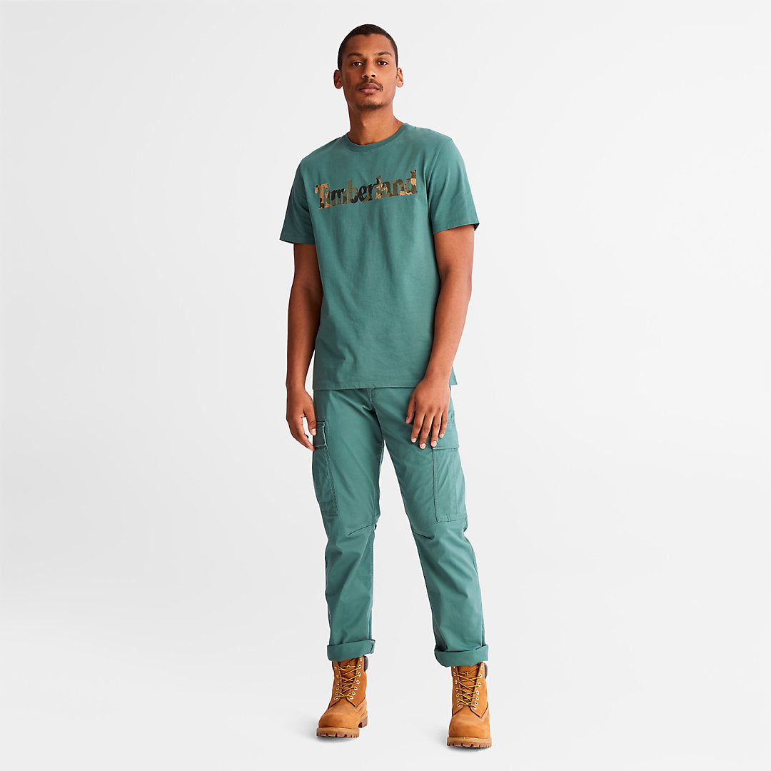 Mens Camo-Logo T-Shirt for Men in Green - Timberland