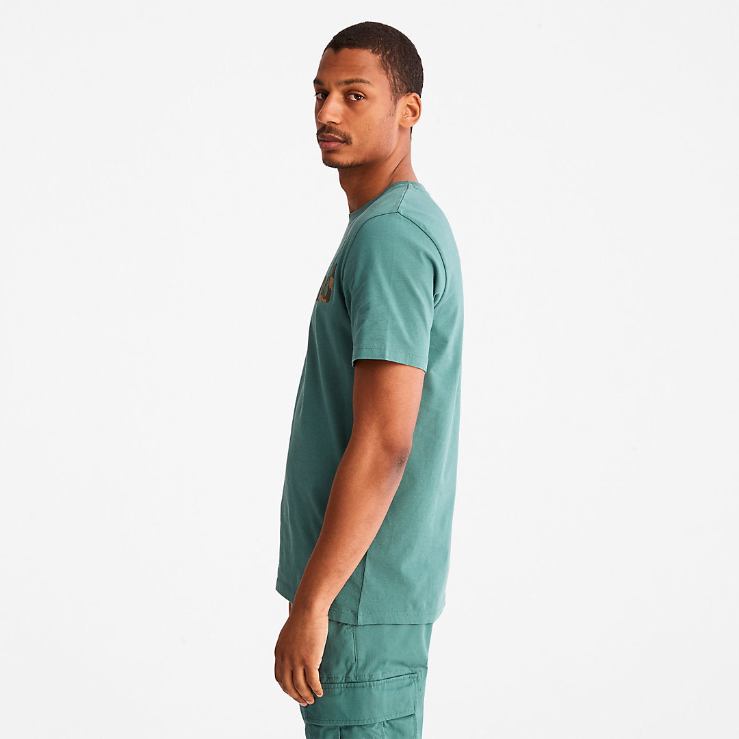 Mens Camo-Logo T-Shirt for Men in Green - Timberland