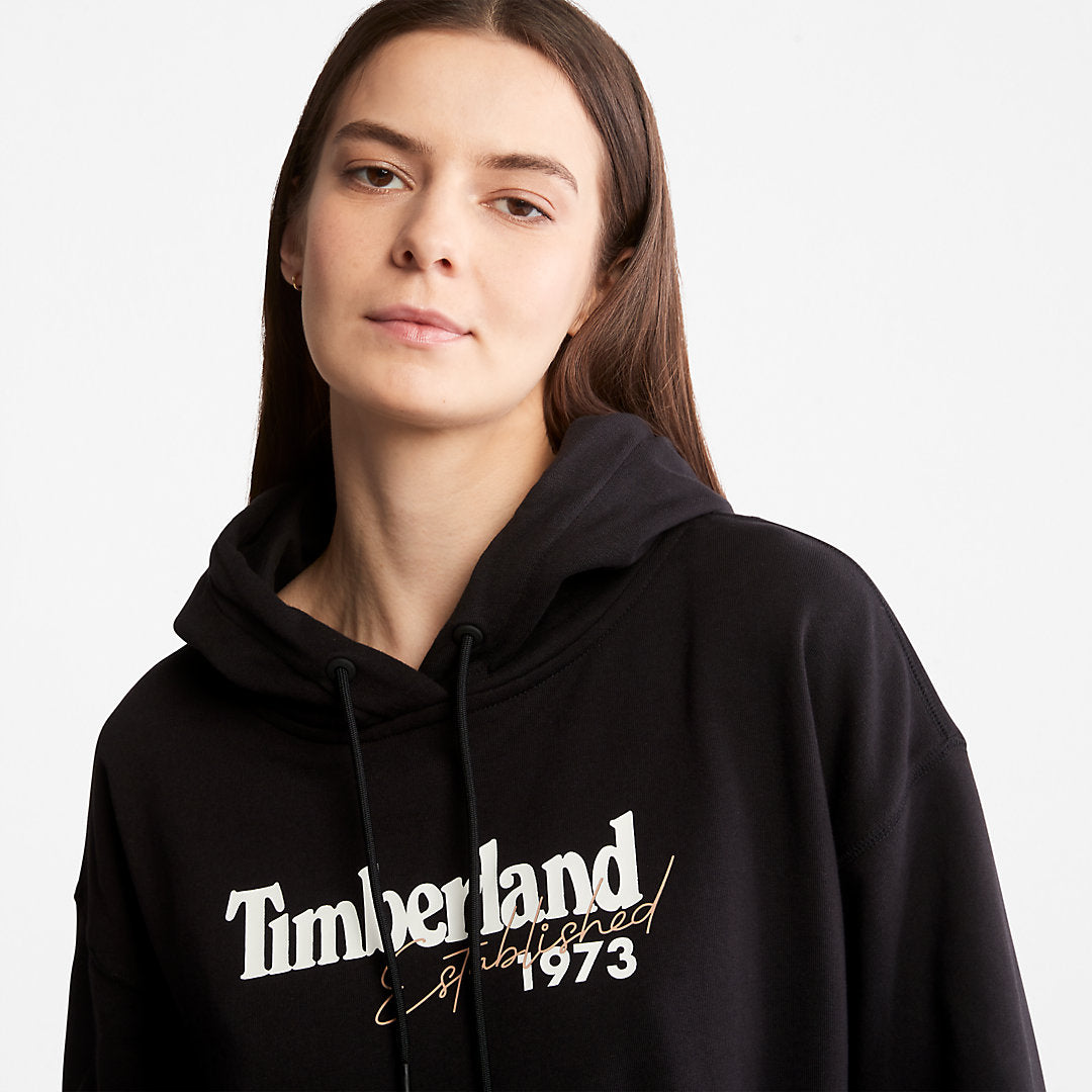 Womens Established 1973 Logo Hoodie for Women in Black - Timberland