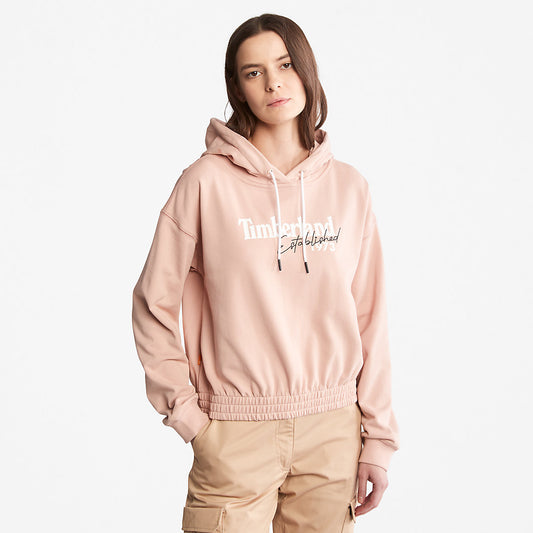 Womens Established 1973 Logo Hoodie for Women in Light Pink - Timberland
