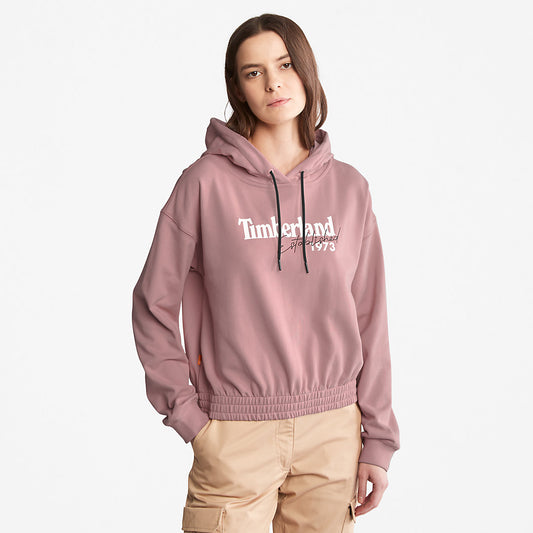 Womens Established 1973 Logo Hoodie for Women in Pink - Timberland