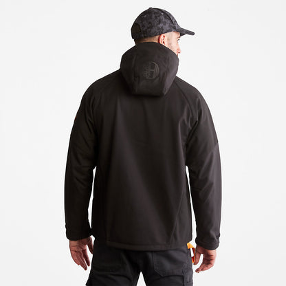 Mens Timberland PRO® Power Zip Hooded Softshell Jacket for Men in Black - Timberland