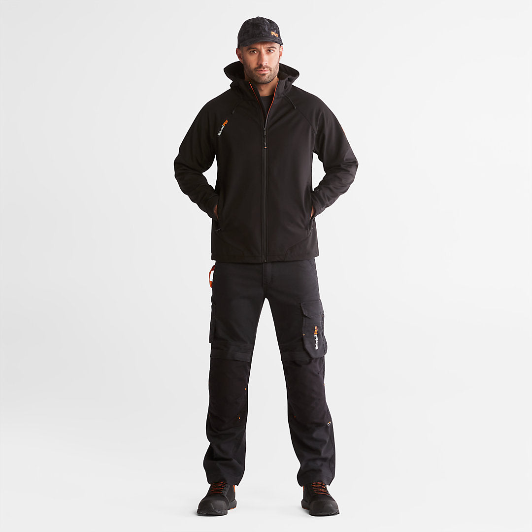 Mens Timberland PRO® Power Zip Hooded Softshell Jacket for Men in Black - Timberland