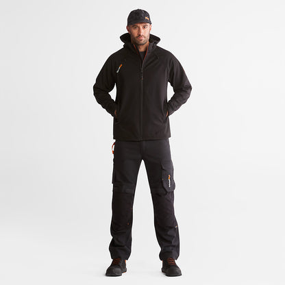 Mens Timberland PRO® Power Zip Hooded Softshell Jacket for Men in Black - Timberland