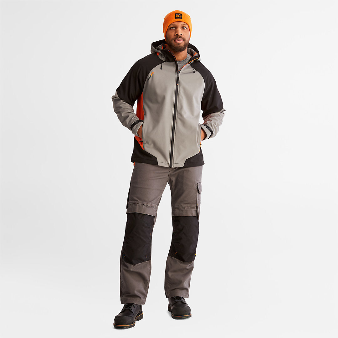 Mens Timberland PRO® Power Zip Hooded Softshell Jacket for Men in Grey - Timberland