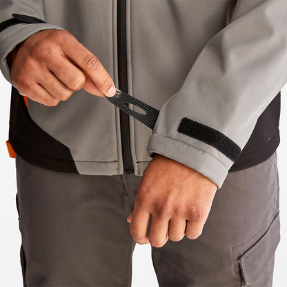 Mens Timberland PRO® Power Zip Hooded Softshell Jacket for Men in Grey - Timberland