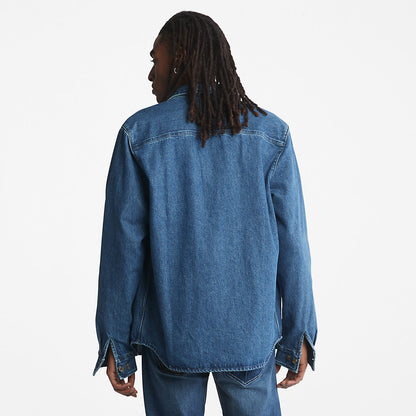 Mens Outdoor Heritage Denim EK+ Overshirt for Men in Light Blue - Timberland