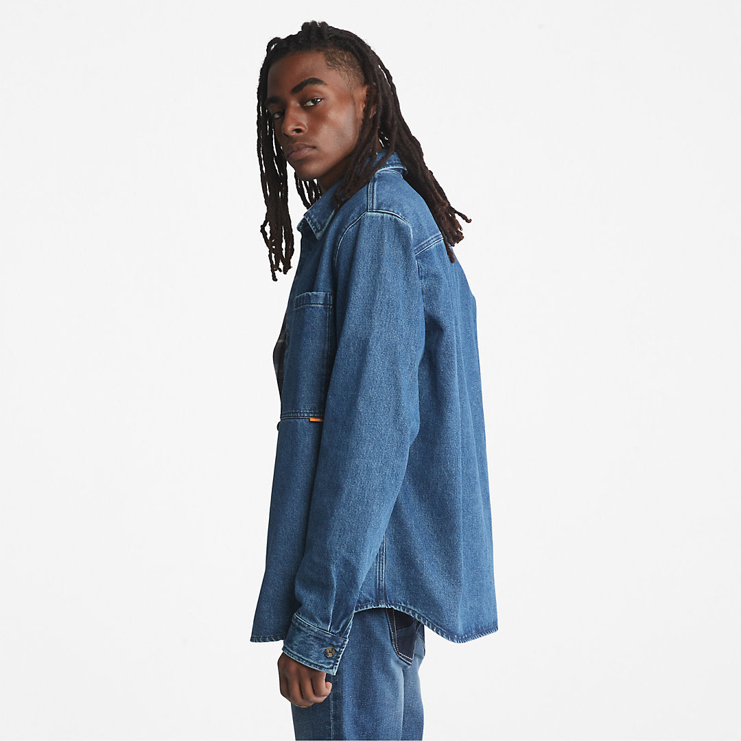 Mens Outdoor Heritage Denim EK+ Overshirt for Men in Light Blue - Timberland