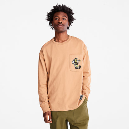 Mens Bee Line x Timberland® Back-graphic Long-sleeved T-Shirt in Brown - Timberland