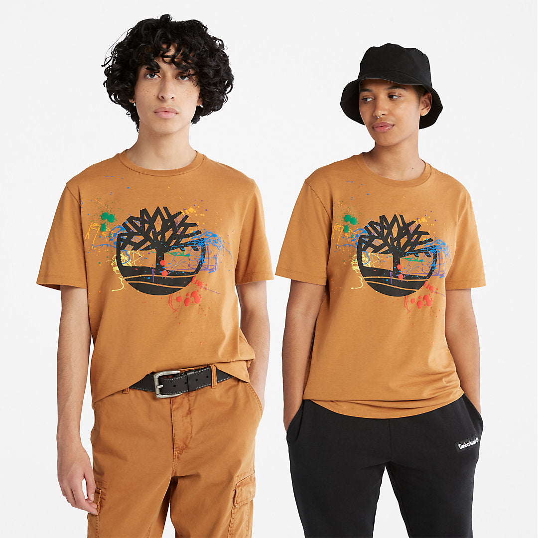 Mens Paint Pride T-Shirt in Dark Yellow - Timberland