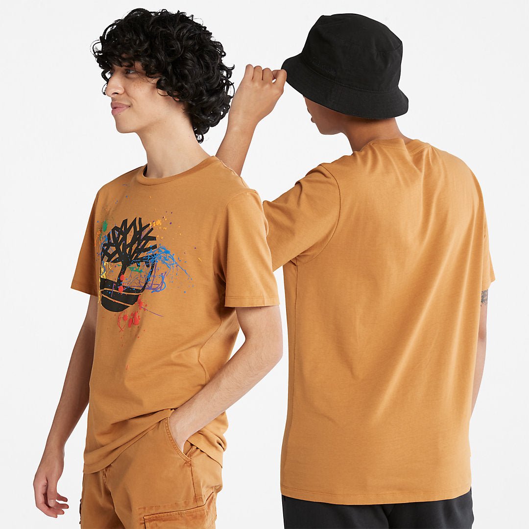 Mens Paint Pride T-Shirt in Dark Yellow - Timberland