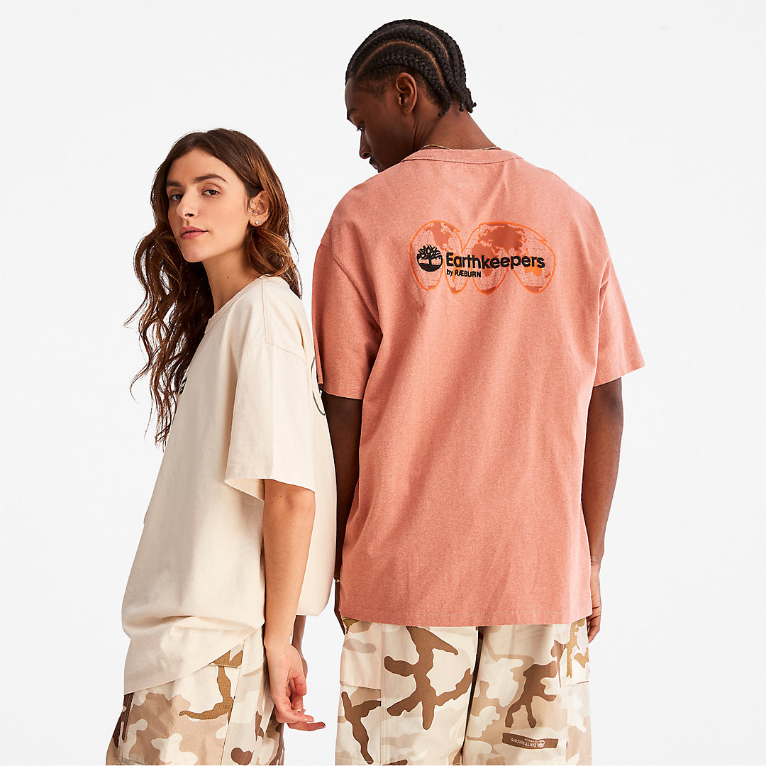 Mens Earthkeepers® by Raeburn Archive Globe T-Shirt in Orange - Timberland