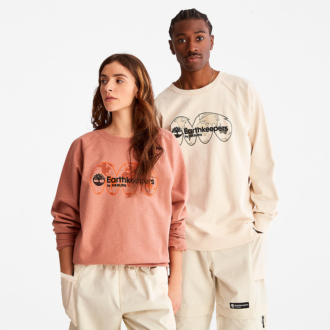 Mens Earthkeepers® by Raeburn Archive Globe Crewneck Sweatshirt in Orange - Timberland