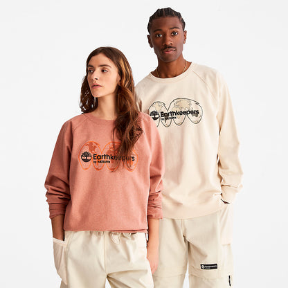 Mens Earthkeepers® by Raeburn Archive Globe Crewneck Sweatshirt in Orange - Timberland