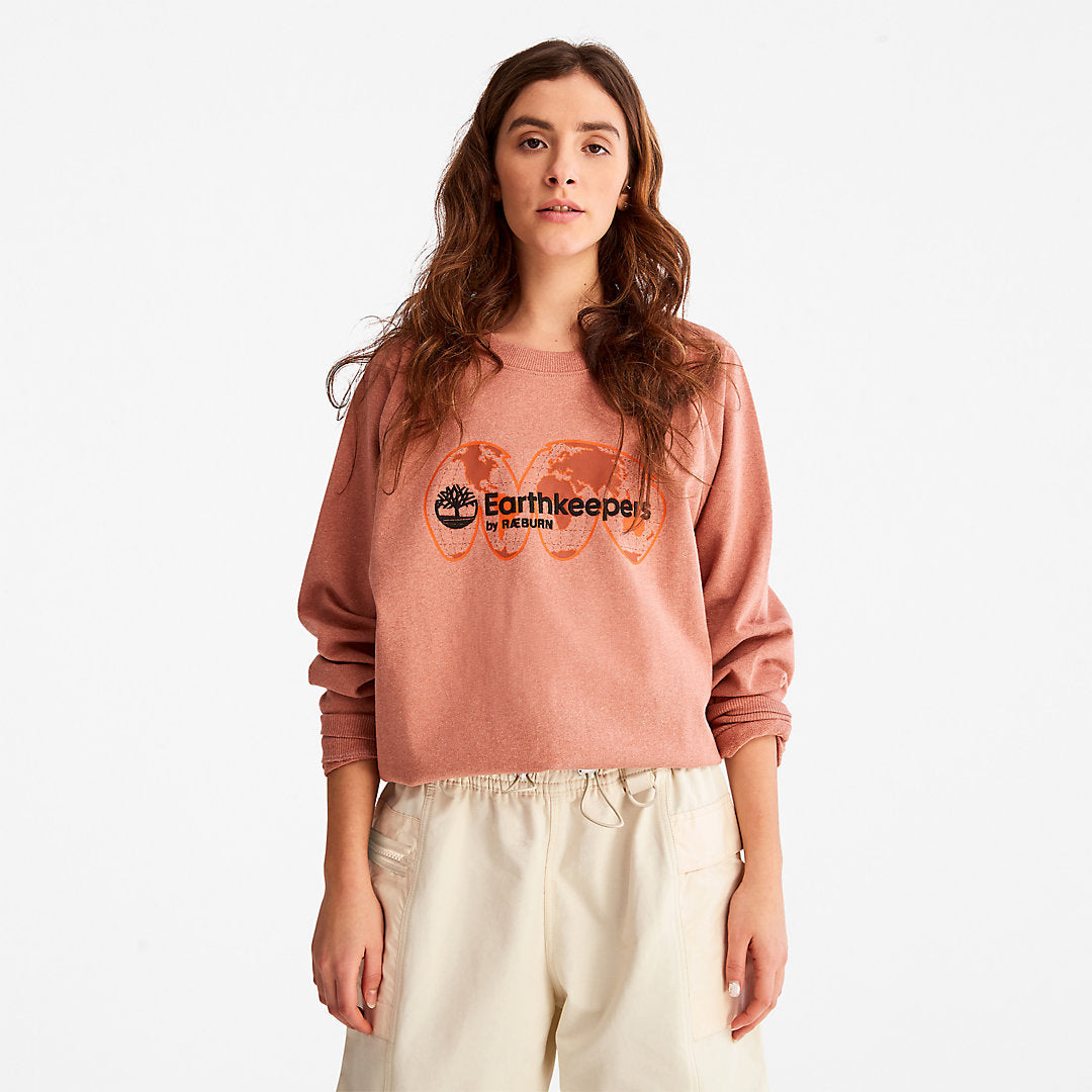 Mens Earthkeepers® by Raeburn Archive Globe Crewneck Sweatshirt in Orange - Timberland
