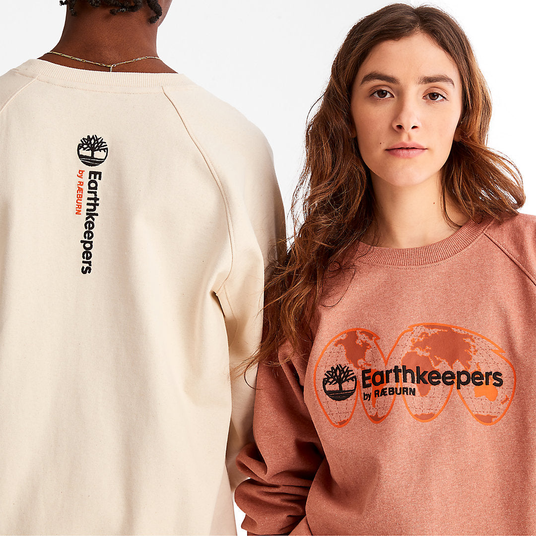 Mens Earthkeepers® by Raeburn Archive Globe Crewneck Sweatshirt in Orange - Timberland