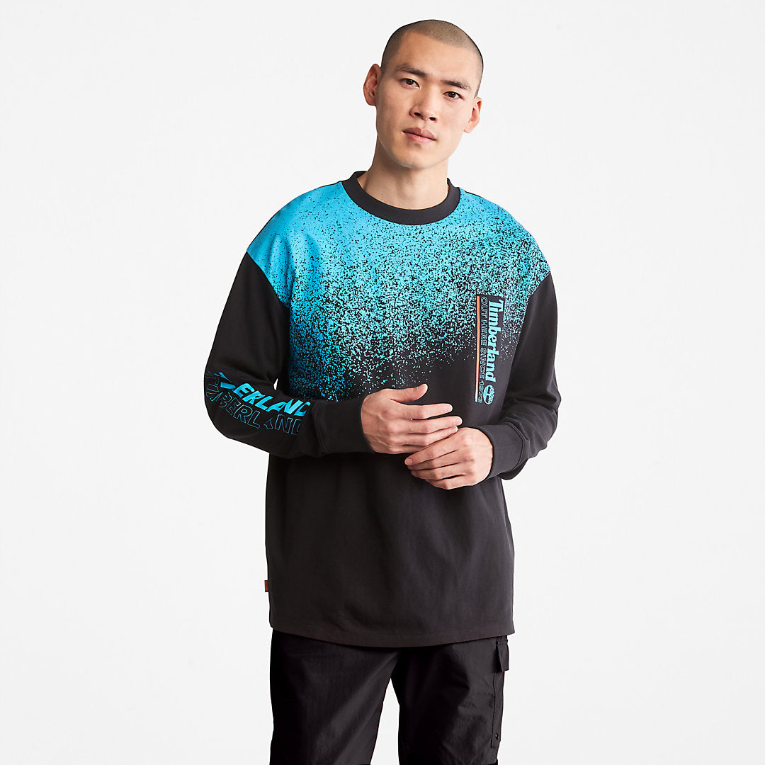 Mens Outdoor Archive Long-sleeved Graphic T-Shirt in Black - Timberland