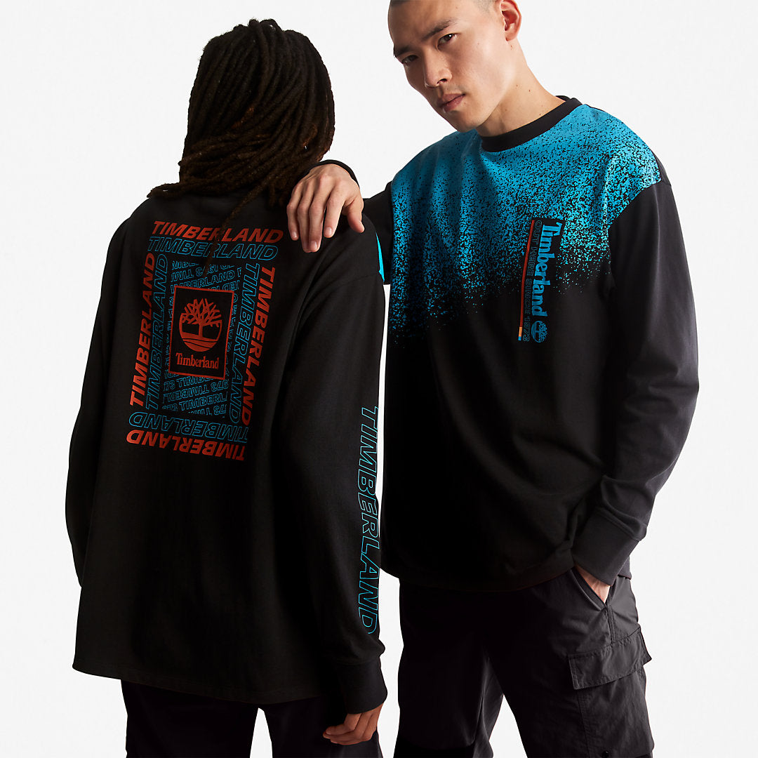 Mens Outdoor Archive Long-sleeved Graphic T-Shirt in Black - Timberland