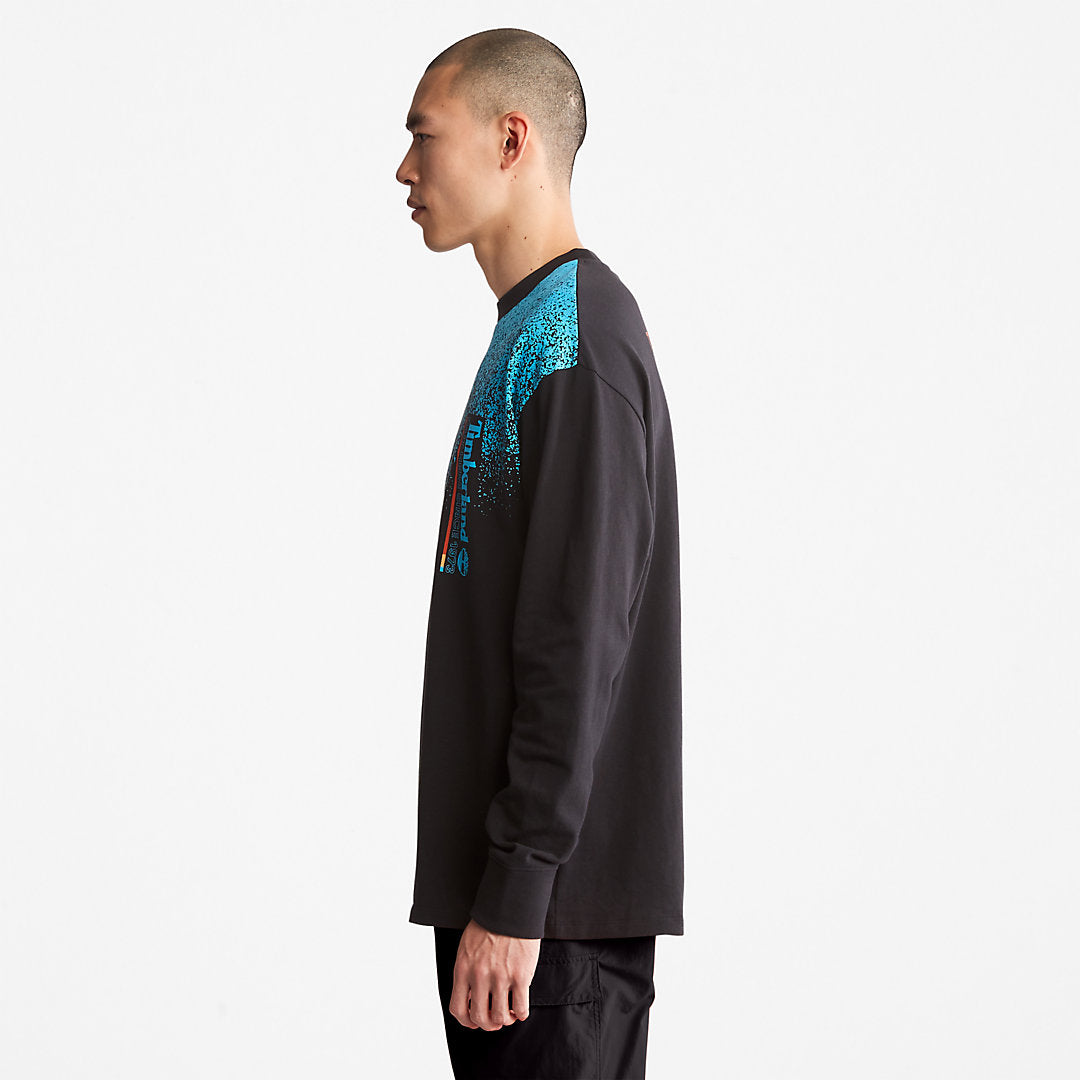 Mens Outdoor Archive Long-sleeved Graphic T-Shirt in Black - Timberland
