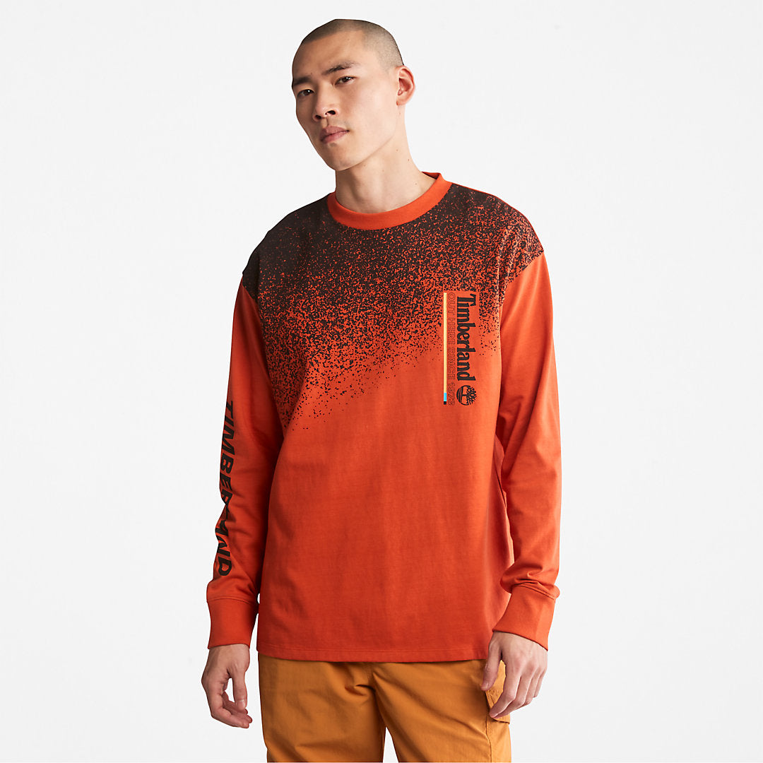 Mens Outdoor Archive Long-sleeved Graphic T-Shirt in Orange - Timberland