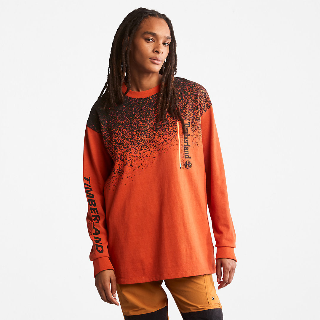 Mens Outdoor Archive Long-sleeved Graphic T-Shirt in Orange - Timberland