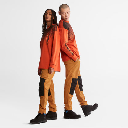 Mens Outdoor Archive Long-sleeved Graphic T-Shirt in Orange - Timberland