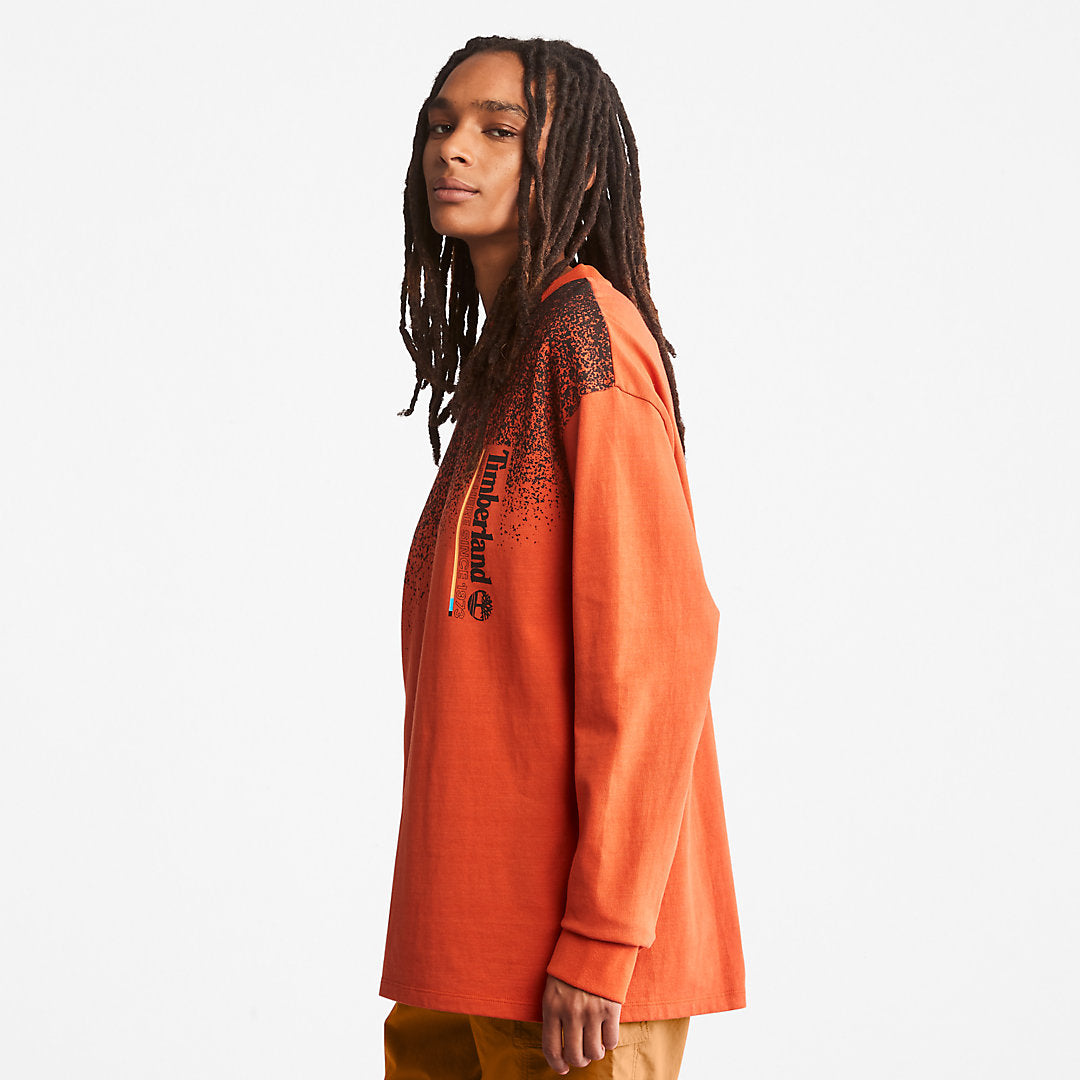 Mens Outdoor Archive Long-sleeved Graphic T-Shirt in Orange - Timberland